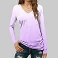 thumbnail image 5 of ZUKMRJPC Women's V Neck Long Sleeve T Shirts Fashion Gradient Color Casual Lightweight Tunic Tops Slim Fit Soft Comfy Basic Tees, 5 of 6