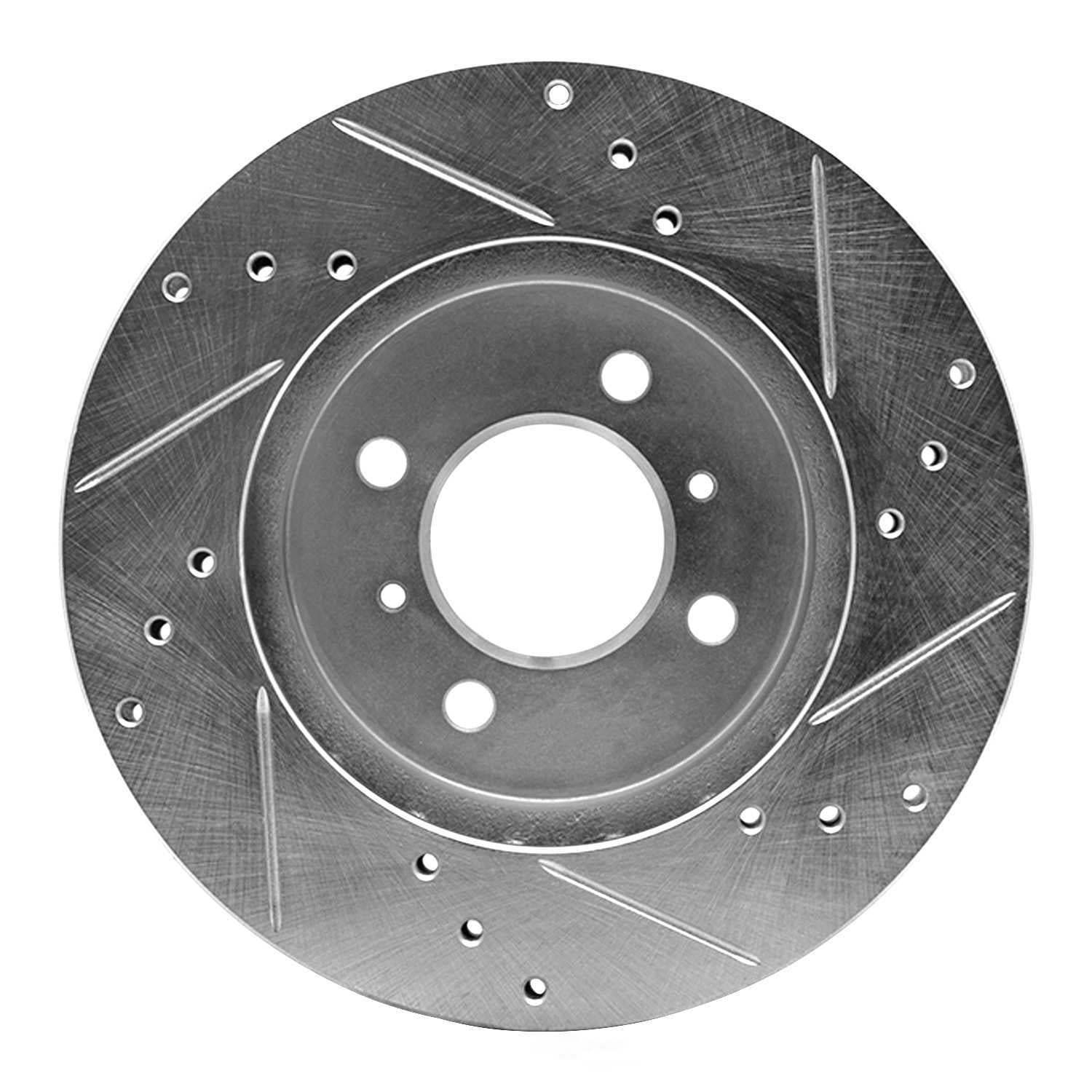 Dynamic Friction Company 631-72033L DFC Brake Rotor - Drilled And Slotted - Silver