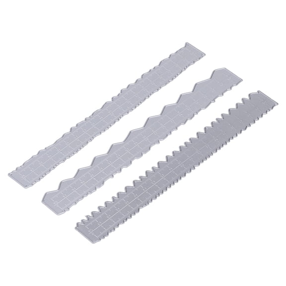 Metal Irregular Edges Ruler, 3pcs Carbon Steel Craft Ruler Deckle Edge Ruler Tearing Ruler with Jagged Edges for Office Drawing Crafts Cards Making Embossing
