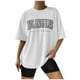 thumbnail image 1 of Camiseta informal de cuello redondo estampada para mujer: top de manga corta de verano de suave mezcla de algodón, 1 of 4
