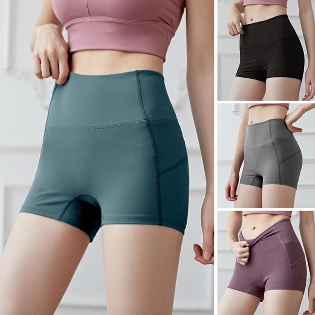 Pantalones cortos de yoga para mujer Cintura alta Push Up Seamless Bodycon Gym