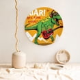 thumbnail image 5 of Yiaed Cool Dinosaur Playing Guitar Print Bone China Decorative Plate Ceramic Dinner Plates Art Crafts with Display Stand-6in, 5 of 6