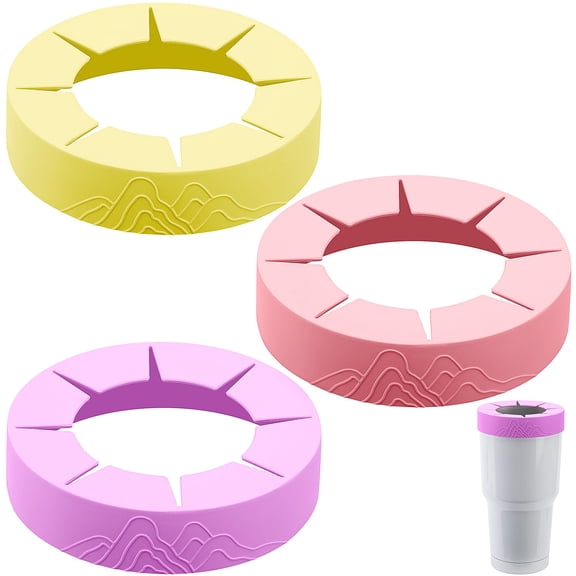 EBaokuup 3 Pack Silicone Tumbler Rings, Reusable Cup Bottom Rings for 30oz Tumblers