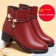 thumbnail image 2 of Zapatos de madre Zapatos de algodón Zapatos de tacón grueso de algodón para mujer Zapatos de cuero Suela suave plana Botines de tacón medio Antideslizantes Zapatos para mujeres de mediana, 2 of 5