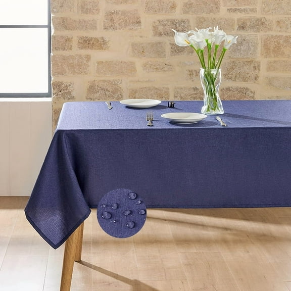 Knubmt Linen Tablecloth Rectangle Solid Color Modern Fabric Table Cloth Washable Table Cover for Dining Party Christmas Weddings Birthday, 35" x 35"