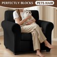 thumbnail image 4 of Chririnla 2-Piece Sofa Cover for Living Room, Solid Black Pattern Couch Shield Soft Separate Cushion Cover for Pet, 4 of 8