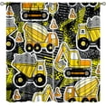 thumbnail image 3 of Cartoon Car Kids Curtains, Boys Construction Vehicles Trucks Window Treatments for Children Bedroom Nursery, Cartoon Transportation Car Pattern Drapes 2 Panel Sets,55x63 Inch, 3 of 6