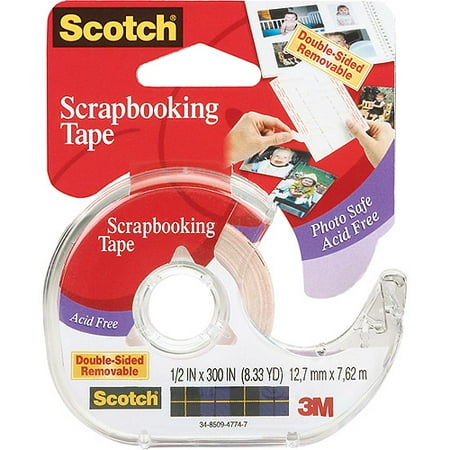 Scotch Double-Sided Removable Scrapbooking Tape, 1/2