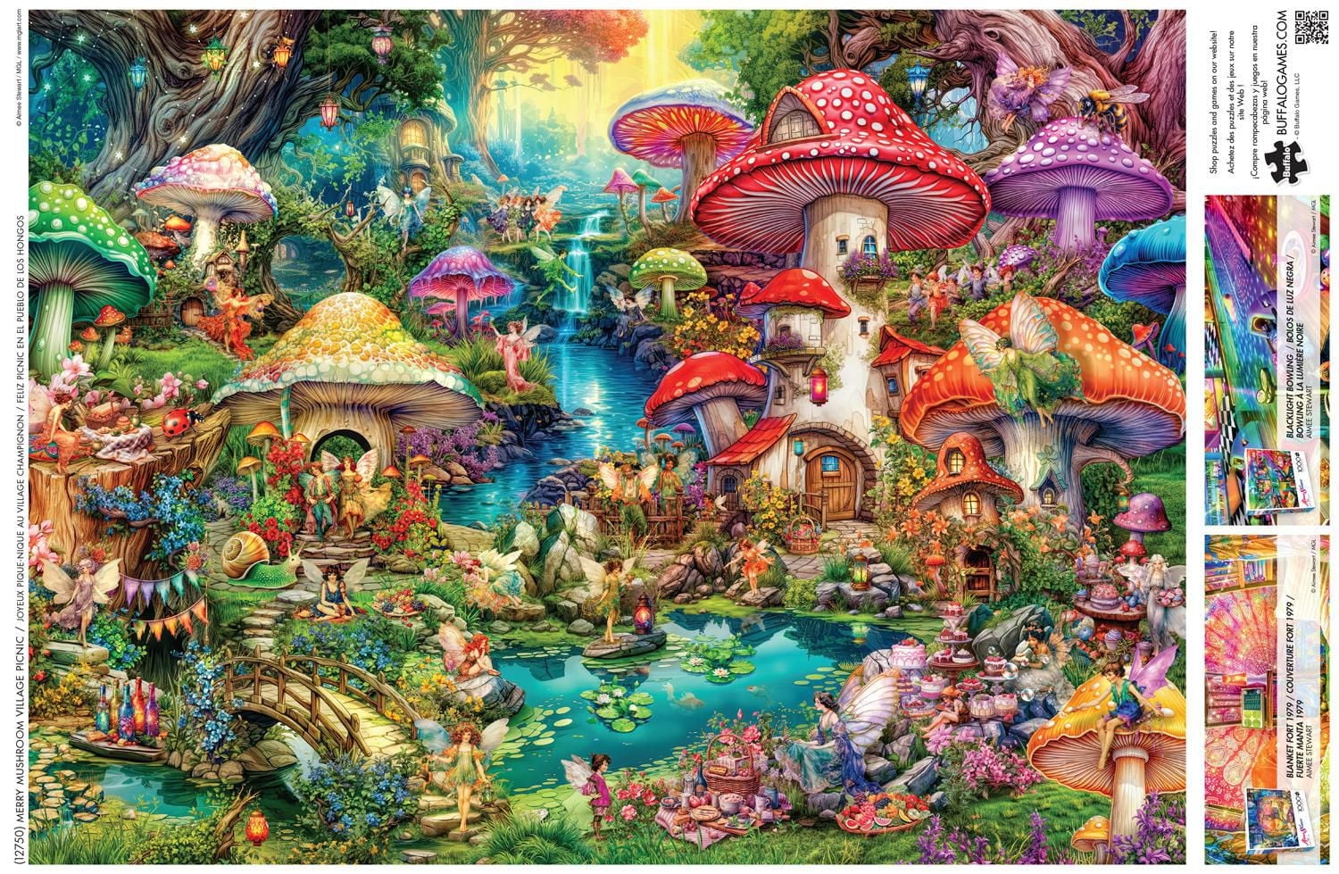 Buffalo Games - Aimee Stewart - Merry Mushroom Village Picnic - 1000 Piece Jigsaw Puzzle