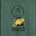 thumbnail image 3 of Peanuts - Smile More Worry Less - Women's Lightweight French Terry Long Sleeve Shirt, 3 of 6