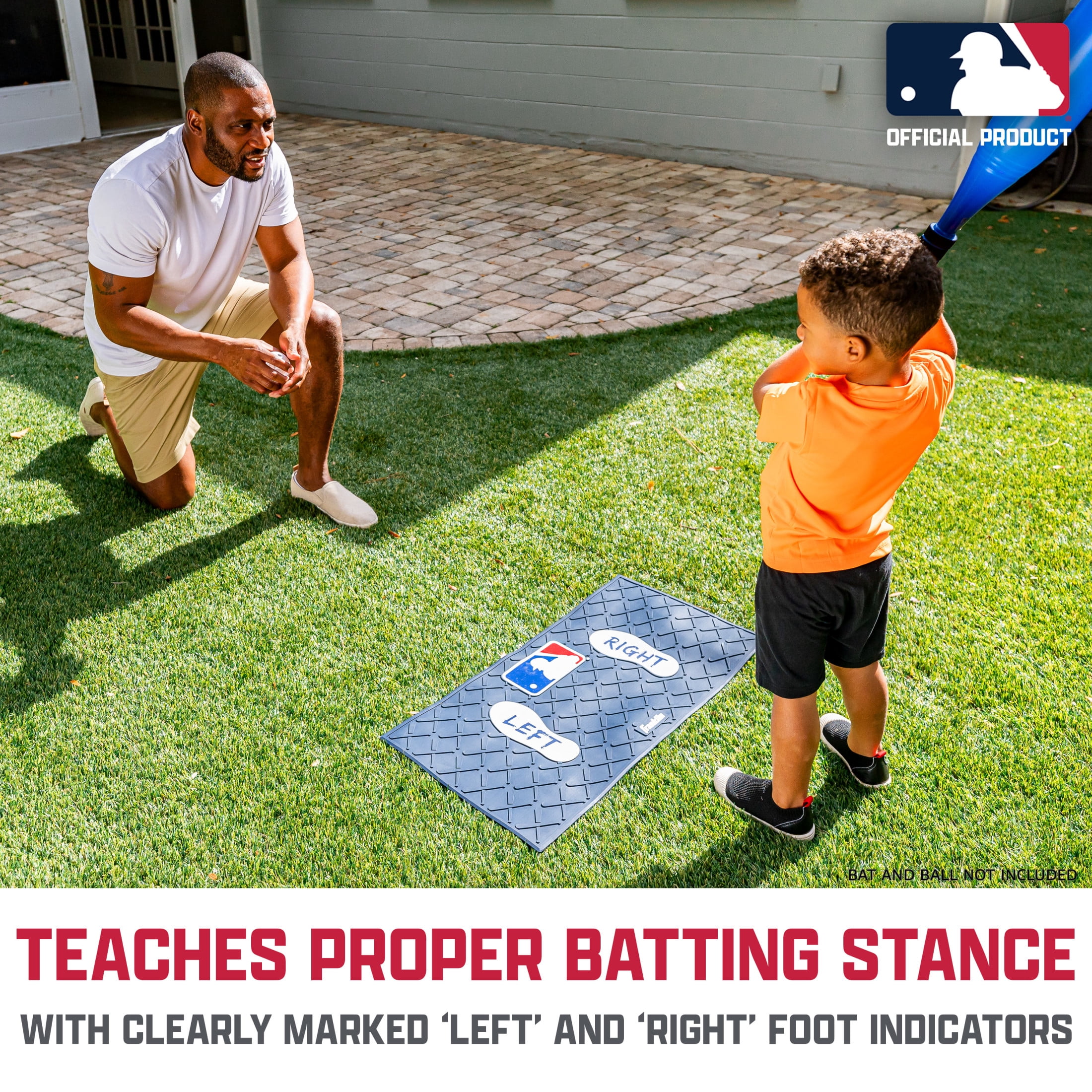 Franklin Sports Learn Your Stance Batter's Box - Perfect for Toddlers and Kids -  Improve Batting Skills - Outdoor Sports Baseball - Teach Young Athletes how to Stand