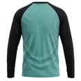 thumbnail image 5 of ZACPNCV Men Raglan Long Sleeve T-Shirts Crew Neck Color Block Contrast Slim Fit Casual Basic Tee Shirts Mens Soft Sports Pullover Tops Green, 5 of 5