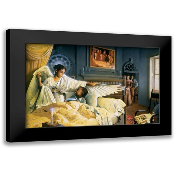 Unknown 14x10 Black Modern Framed Museum Art Print Titled - Guardian Angel