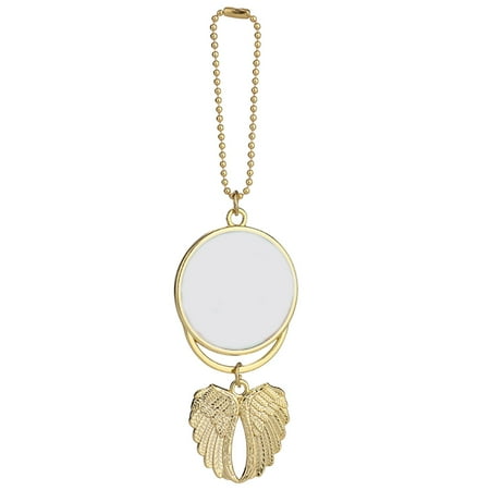 

DBYLXMN Outdoor Decorations Heat Transfer Printing Blank Round Pendant European And Round Angel Wing Car Accessories Pendant