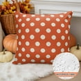 thumbnail image 2 of Outdoor Waterproof Pillow Covers Lovely Polka Dots on Orange Throw Cushion Case，Wave Point Vintage Linen Pillowcase for Bed,Sofa,Couch, Patio Furniture, 16x16 in, 2Pack Decorative Pillows, 2 of 9