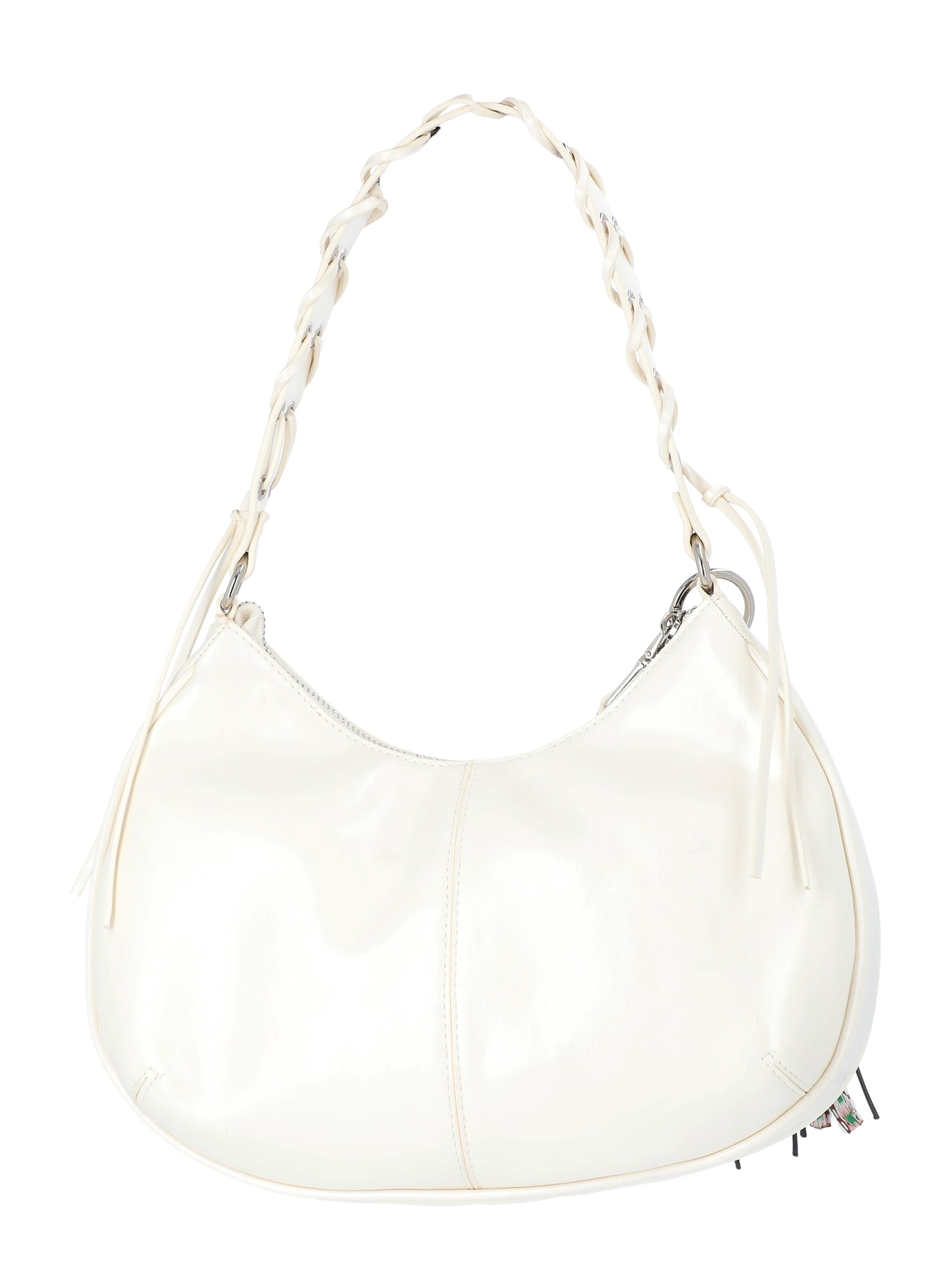 Madden NYC Women's Half Moon Stud Shoulder Bag, White