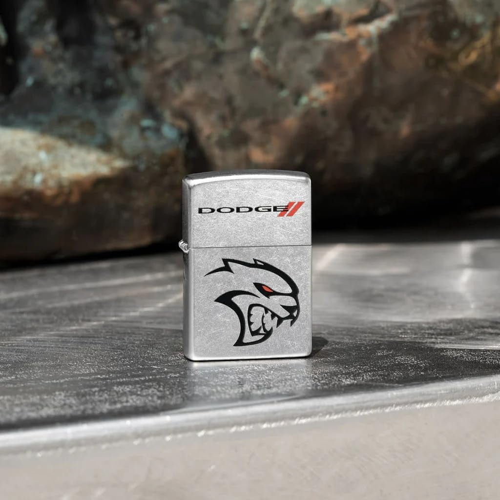 Zippo Lighter - Personalized Custom Message Engraved on Backside for Dodge Windproof Pocket Lighter (Dodge Hellcat 48760)