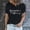 Black, variant on Womens T Shirts Casual Seester Short Sleeved Pullover Round Neck Tshirts Top