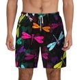 thumbnail image 3 of Uemuo Colorful Dragonflies Pattern Mens Swim Trunks Quick Dry Board Shorts with Mesh Lining, Stretch Beach Shorts Quick Dry No-Chafing Board Shorts-X-Large, 3 of 9