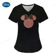 thumbnail image 1 of Pocket Nursing Scrub Uniform Ladies V-neck Care Workers Nurse Working Medical Uniforms Blouse Disney Mickey Mouse Print TopsXXL Gao Jinjia LED, 1 of 2