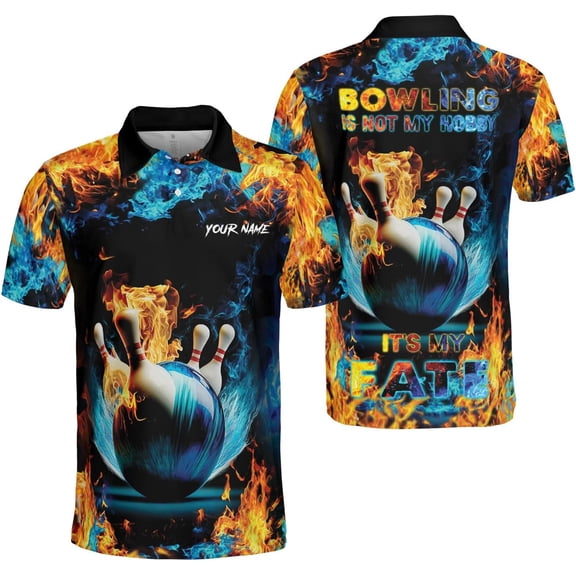 Personalized Name Bowling Polo Shirts 3D for Men and Women, Bowling Shirt, Bowling Shirts for Men Team Bowling Shirt (S)