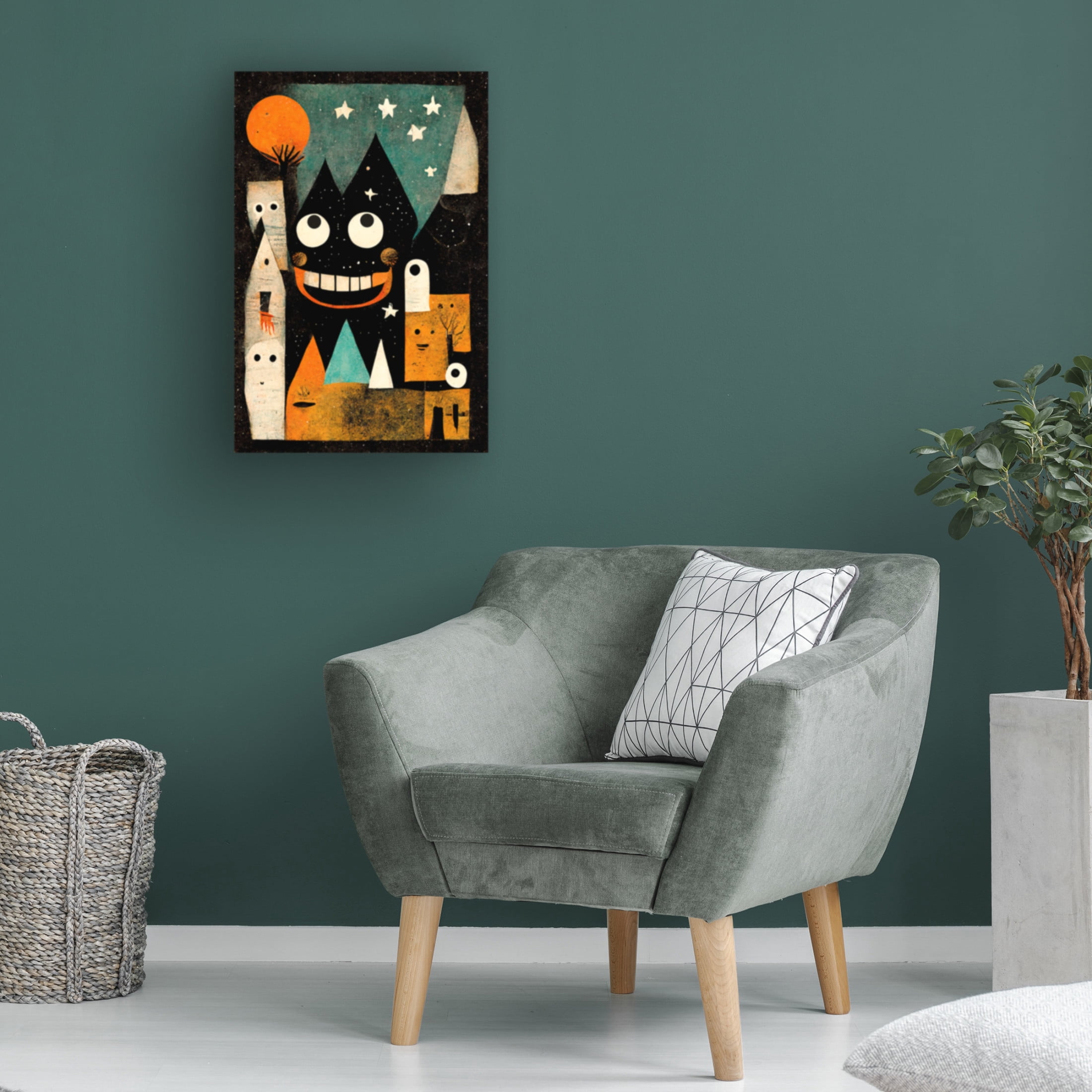 Canvas Wall Art - Treechild 'Monster Ville' Wall Art for Living Room, Bedroom, or Office D?cor by Trademark Fine Art - 22 x 32 Inches