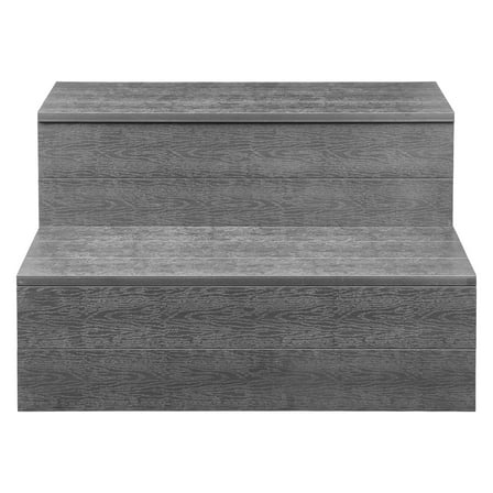 KFFKFF Durable 2-Step Hot Tub Stairs, 25-Inch Wide HIPS Outdoor Steps with 600 lbs Capacity, Suitable for Above-Ground Pools, Inflatable Spas, Patios, Decks, and Campers, Graphite Gray