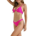 thumbnail image 4 of INSPIRAR CHIC Conjuntos de Bikini de Mujer con Halter y Aros 2 Piezas con Tirantes Ajustables y Parte Inferior en Triángulo Trajes de Baño Pequeños Rojos, 4 of 5