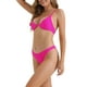 thumbnail image 4 of INSPIRAR CHIC Conjuntos de Bikini de Mujer con Halter y Aros 2 Piezas con Tirantes Ajustables y Parte Inferior en Triángulo Trajes de Baño Pequeños Rojos, 4 of 5