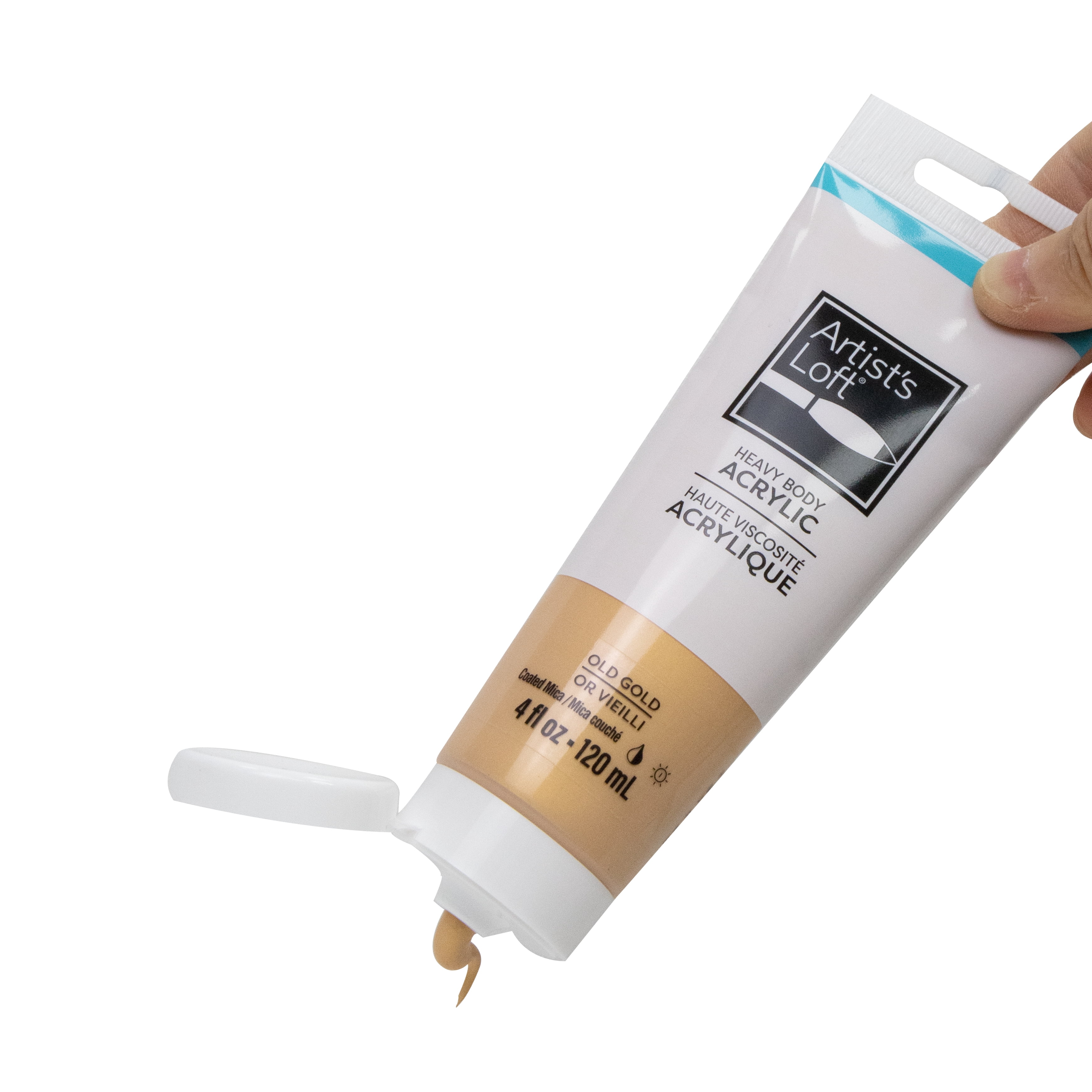 Artist's Loft Soft Body Acrylic Paint, Low Viscosity Satin-Gloss Academic Level 1, Gold, 4 fl. oz., 12-Pack