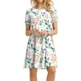 thumbnail image 2 of USSUMA Dress for Women Wedding Guest, Women’s Casual Summer T Shirt Dress Loose Short Sleeve Floral Print Tunic Dress Boho Beach Swng Sundress for Women, 2 of 8
