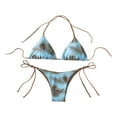 thumbnail image 2 of Milageto Bikini Set Drawstring Stylish Two Piece Bathing Suit for Club Beach Vacation XS, 2 of 8