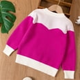 thumbnail image 4 of Atogsazn Children's Girls Knitted Sweater Kids Fleece Long Sleeve Pullover Sweaters Winter Warm Clothes Fashion 5-6 Years 04-Hot Pink on Clearance, 4 of 6