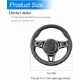 thumbnail image 2 of Car Steering Wheel Cover, 14.5"-15" Leather Anti-Slip Sporty Vehicle Steering Wheel Protector, Soft Breathable Auto Interior Decoration Accessories, Universal for SUV Truck Sedan (Grey), 2 of 6