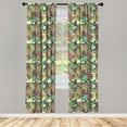 thumbnail image 3 of Ambesonne Floral Curtains, Blooms Beauty, Pair of 28"x95", Multicolor, 3 of 5