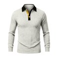 thumbnail image 5 of Gfyviroh Men's Pullover Shirt Vintage Geometric Jacquard Trendy Collared Shirts Slim Fit Long Sleeve Business Dress Shirt, 5 of 5