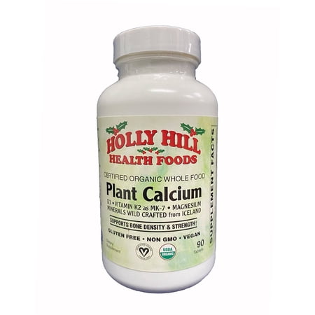 Holly Hill Health Foods Certified Organic Algae Calcium Supplements, Bone Strength, 1,000mg, 90 Tablets