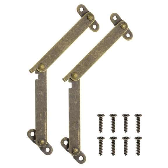 2Pcs 3.2" Folding Lid Support Hinges, Lift Up Stay Hinge with Screws, Bronze