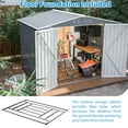 thumbnail image 5 of 8 x 6 FT Outdoor Waterproof Garden Tool Storage Sheds with Metal Foundation with Floor Frame, Tool Shed with Lockable Hinged Doors & Air Vents, Storage House Waterproof for Backyard, Lawn, Gray, 5 of 9