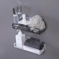 thumbnail image 1 of Juego de 2 Estantes de Ducha Adhesivos de Metal Sin Perforaciones, Almacenamiento de Baño Accesorio de Cocina y Baño para Colocar Objetos, 1 of 1