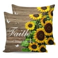 thumbnail image 7 of Outdoor Throw Pillow Cover Blossom Sunflowers Butterfly Waterproof Cushion Covers 2 Pack Farm Vintage Wood Plank Pillow Cases Home Decoration for Patio Garden Couch Sofa, 7 of 7
