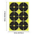 thumbnail image 3 of Ez Aim Splash Reactive Paper Shooting Targets, Bullseye, 6 Targets Per Sheet, 12.5"W x 18.25"H, 8-Pack, Black/Chartreuse, 3 of 10