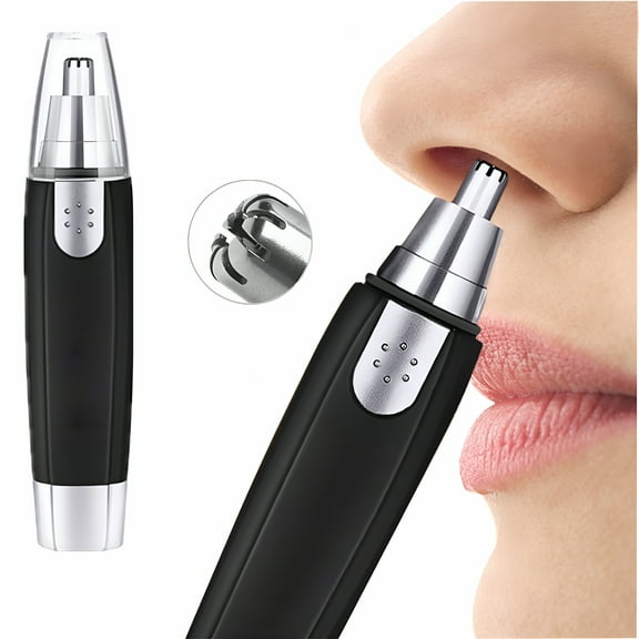 FACEGA Battery-Operated Nose and Ear Hair Trimmer for Women and Men,Stainless Steel Head,Mute Efficient Design,Portable Grooming Tool