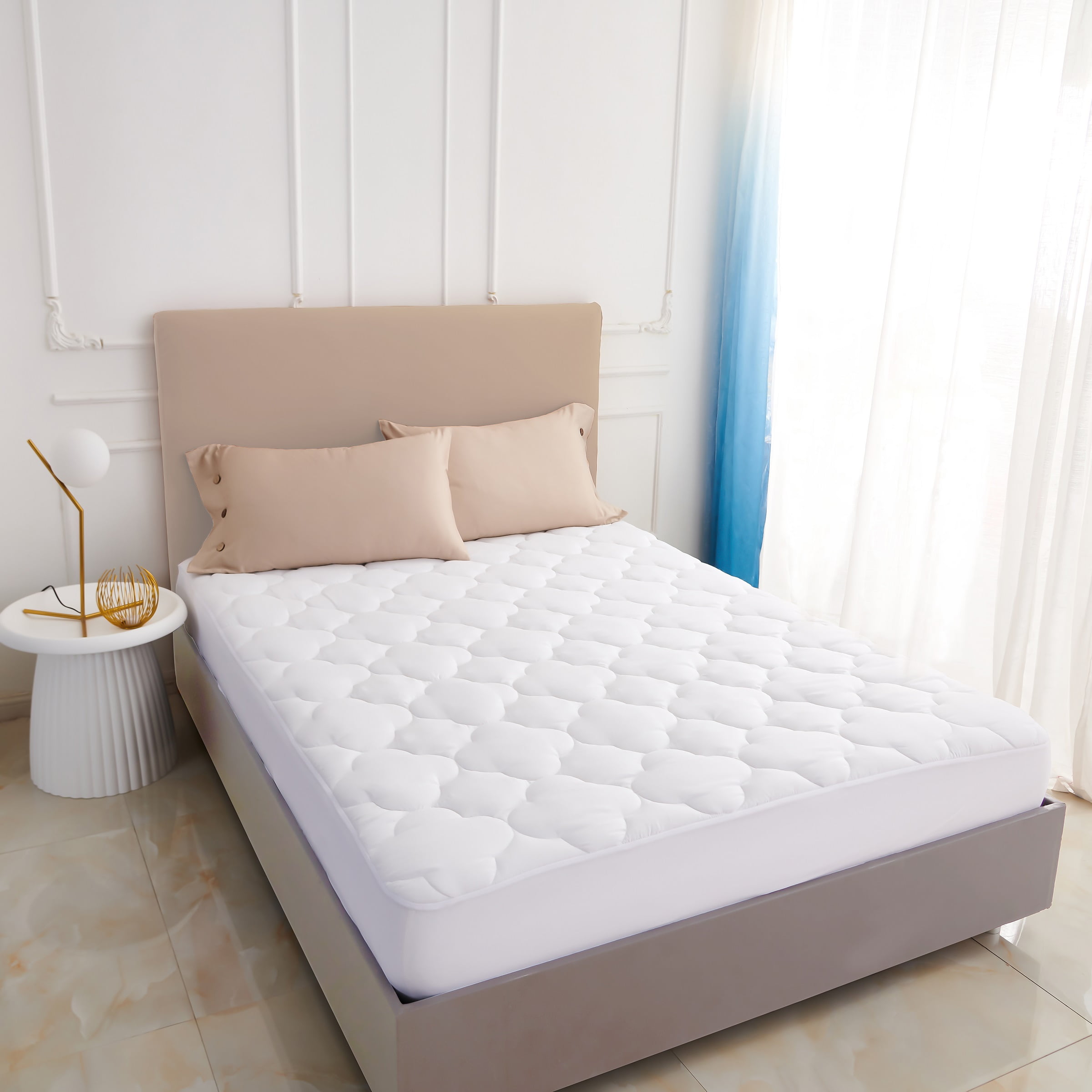 perspiration - Super-soft Preimum Bed Cover best for silent restful nights comfortable sleep Full Protects against allergens spills Breathable for cool Waterproof Mattress Pad