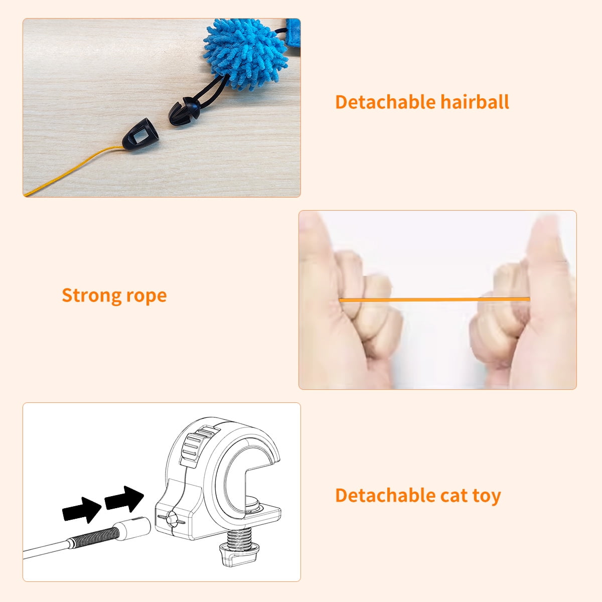 Interactive Cat Toys for Indoor Cats, Automatic Electric Feather Wand Toy, Best Kitten & Adult Cat Enrichment Toy Hanging Electric Kitty Toys for Bored Cats