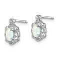 thumbnail image 2 of 925 Sterling Silver Rhodium-plated Created Opal & Diam. Earrings; for Adults and Teens; for Women and Men, 2 of 3