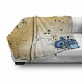 thumbnail image 3 of Music Soft Flannel Fleece Throw Blanket, Abstract Artwork Melodies Flying Notes Speakers and Sound Illustration, Cozy Plush for Indoor and Outdoor Use, 50" x 70", Black Blue Sand Brown, by Ambesonne, 3 of 6