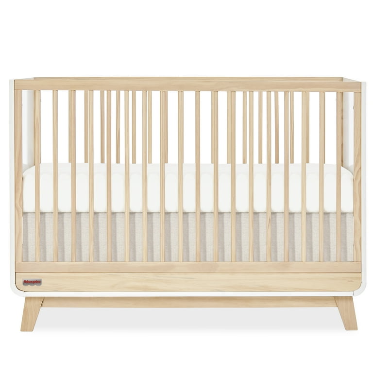 Fisher Price Siesta 3 in 1 Convertible Crib by Dream On Me Vintage White Oak