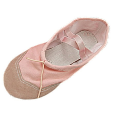 Unique Bargains Good Dancing Dance Soft Pink Ballet Ladies Shoes EU 39
