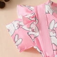 thumbnail image 6 of Kaprioy My First Easter Baby Girl Outfit Girls Clothes Newborn Baby Girl Easter Outfit Short Sleeve Bunny Embroidery Suspender Romper Dress Headband, 6 of 7